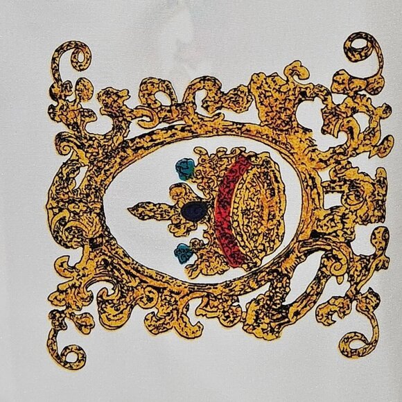 Hunters Run Shirt Womens‎ Size B6 White Gold Printed Long Sleeve Button Down - Picture 4 of 16